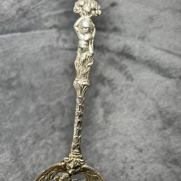 UGO BELLINI fork spoon set cherub lions silver plate vintage - Picture 7 of 11